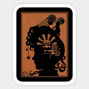 Halloween Victorian Silhouette - Halloween Sticker